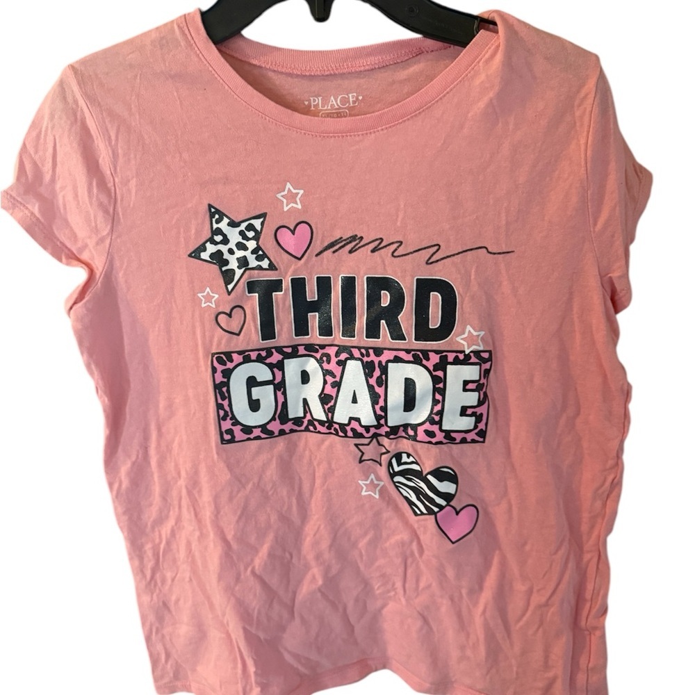 Children’s place Pink Short Sleeve Tee with Third Grade Design